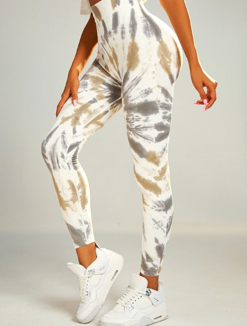 High-Waist Flower Printing Hip-Up Legging