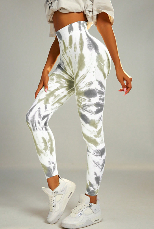 High-Waist Flower Printing Hip-Up Legging